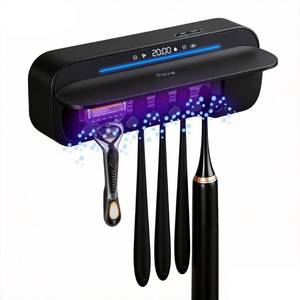 lot 50986 image: iHave Toothbrush Sanitizer Holder with 360° Disinfection, Mold & Odor Removal  Auto-Cycle UVC, 100M Ions & Fan Drying  Wall Mounted 5-Slot Toothbrush Holders for Bathrooms,Toothbrushes & Razor - Retail $30