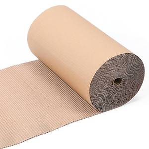 lot 50996 image: 17 x 394 Inch Corrugated Cardboard Roll, Brown Single Face Corrugated Paper, Thicker Wider Large Cardboard Sheets, Heavy Duty Shipping Corrugateds Paper Roll Wrap for Gift Packing, Storage, DIY Crafts