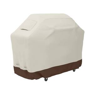 lot 51000 image: Amazon Basics Gas Grill Barbecue Cover, Weather Resistant, Anti-UV Protection with Secure Straps, Waterproof, 60 inch, Medium for Outdoor Grills, Beige - Retail $34