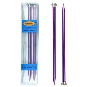 lot 58136 image: Weabetfu Aluminum Metal Knitting Needle,Colored Straight Single Pointed,10-inch Length for Handmade DIY Knitting,Size US 11(8.0mm) - Retail $8