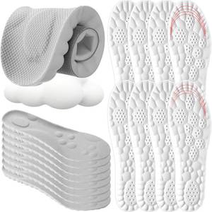 lot 58159 image: Skicuff 8 Pairs 4D Cloud Insoles for Men Women, Soft Steppers Inserts Memory Foam Cushioned Insoles Breathable Anti-Fatigue Inserts for Pain Relief, Sports Walking, Trim to Fit(Men,US 7.5-10.5,Gray) - Retail $24