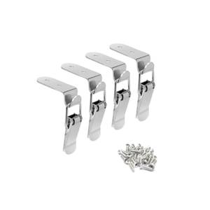 lot 58172 image: Latch 90 Degree Stainless Steel Spring Loaded Toggle Latch, Silver Catch Hasp Clamp Clip Lock with for Cabinet, Wooden Case, Box (70mm - 4 Pack) - Retail $10