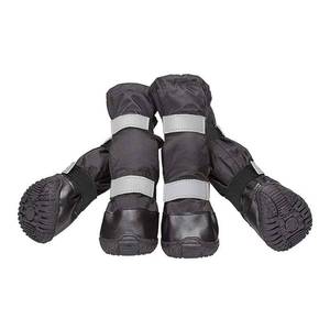 lot 58177 image: Billionchains 4 PCS Dog Boots Waterproof Dog Shoes with Reflective, Anti-Slip Pet Paw Protectors for Snowy, Rainy and Hot Pavement, Black, X-Large - Retail $30