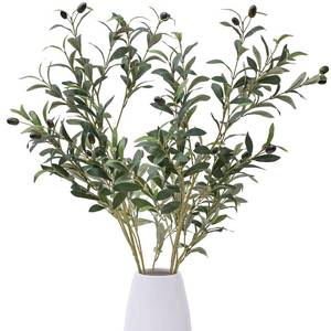 lot 58180 image: Heleze 39 Inch Artificial Olive Branch Greenery Stems Fake Plants with 222 Leaves for Vase Faux Olive Branches Home Decor Indoor 2PCS - Retail $23