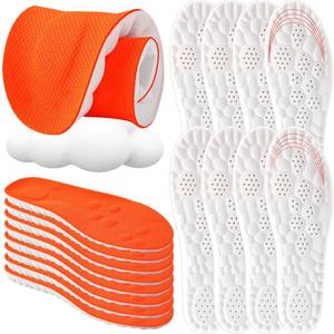 lot 58186 image: Skicuff 8 Pairs 4D Cloud Insoles for Men Women, Soft Steppers Inserts Memory Foam Cushioned Insoles Breathable Anti-fatigue Inserts for Pain Relief, Sports Walking, Trim to Fit(Men,Us 7.5-10.5,Orange) - Retail $23