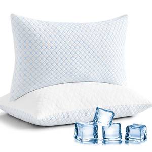 lot 61649 image: mislili Cooling Pillows King Size Set of 2, Adjustable Firm Shredded Memory Foam King Pillow, King Size Pillows for Stomach Back Side Sleepers, Washable Cover, with Extra Fill