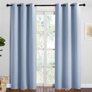 lot 62560 image: NICETOWN Vintage Blue Blackout Curtains 84 inches Length for Dining Room, 2 Panels, 34 Wide, Thermal Insulated Long Drapes for Window - Retail $24