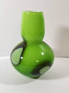 lot 97 image: Vintage Hand Blown 3 Layer Op Art Glass Vase
