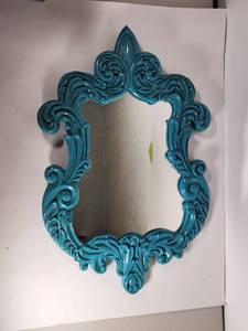 lot 109 image: Turquoise Ornate Baroque Style Wall Mirror