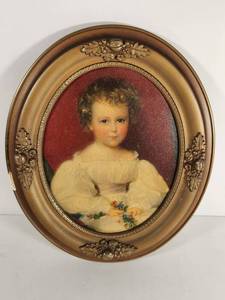 lot 113 image: Portrait Miniature of Young Girl in Ornate Gilt Frame