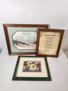 lot 118 image: Religious Inspirational Framed Prints and Floral Print Collection