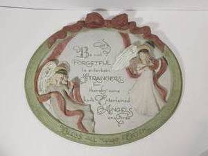 lot 120 image: Religious Angel Wall Plaque with Inspirational Text