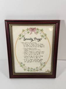 lot 122 image: Serenity Prayer Framed Calligraphy Wall Art