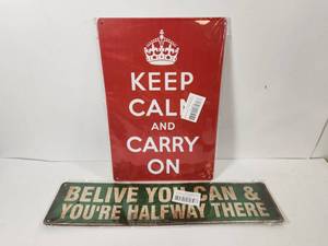 lot 133 image: Motivational Metal Wall Signs Set