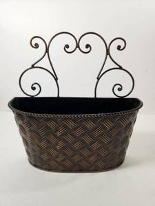 lot 143 image: Metal Wall Mount Planter with Decorative Scrollwork