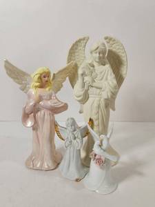 lot 148 image: Collection of Angel Figurines and Decorative Doves Bell