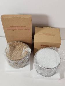 lot 159 image: Decorative Glass Candle Sleeves Winter Soft Snowflake and Angel Design Set