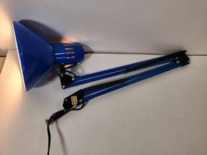 lot 174 image: Blue Adjustable Desk Lamp with Articulating Arms