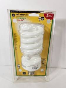 lot 175 image: GE 45W CFL Spiral Light Bulb