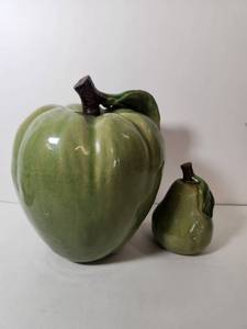 lot 191 image: Ceramic Fruit Figurine Set - Apple and Pear