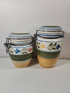lot 207 image: Gibson Ceramic Canister Set with Floral Design