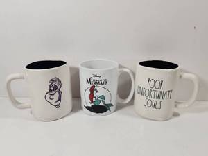 lot 232 image: Disney The Little Mermaid Coffee Mug Set Rae Dunn