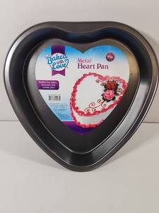 lot 247 image: Baked with Love 9 Inch Metal Heart-Shaped Cake Pan