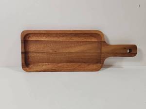 lot 257 image: Wooden Serving Tray with Handle