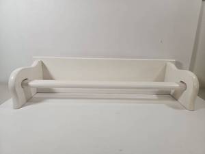 lot 271 image: White Wall Mount Towel Rack Wood