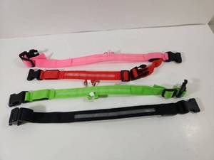 lot 308 image: Adjustable Light Up Dog Collar Set of 4 in Multiple Colors