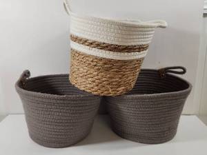lot 310 image: Woven Storage Baskets Set of 3