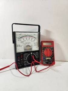 lot 350 image: Analog and Digital Multimeter Set with Test Leads