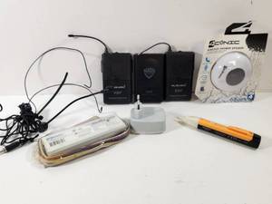 lot 352 image: Electronics Bundle - VHF Transmitters, Bluetooth Speaker, Ballast, Voltage Tester