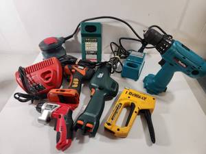 lot 355 image: Mixed Brand Power Tools with Battery Chargers Lot