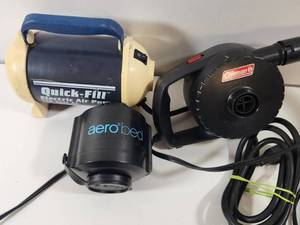 lot 362 image: Electric Air Pump Bundle - Quick-Fill and AeroBed Pumps with Coleman Accessory