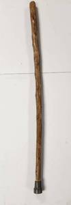 lot 380 image: Hand Carved Wooden Walking Stick with Rubber Tip