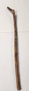 lot 381 image: Hand Carved Wooden Walking Stick with Eagle and Moon Design