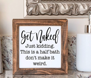 lot 2504 image: Humorous Half Bath Wall Sign - 5 in