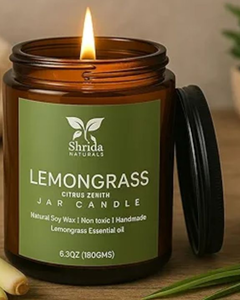 lot 2508 image: Shrida Lemongrass Natural Soy Wax Jar Candle