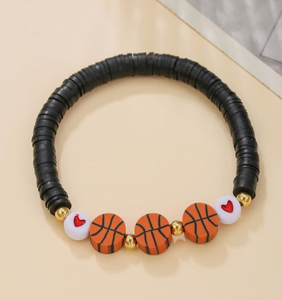 lot 2521 image: Basketball Themed Beaded Bracelet with Motivational Card