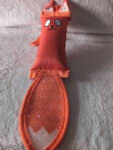 lot 2525 image: Orange Fox Dog Toy