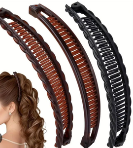 lot 2530 image: Deozu 3-Piece Banana Hair Clip Set&nbsp
