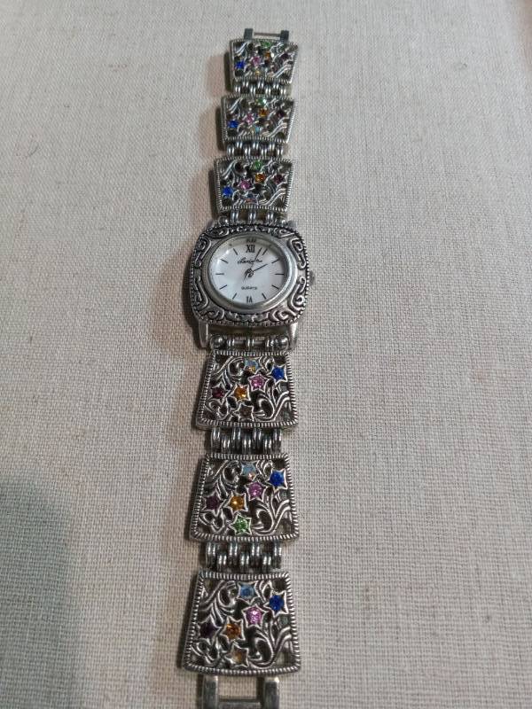 lot 3504 image: Lexington Womens Silver Tone Watch with Colored Crystal Accents