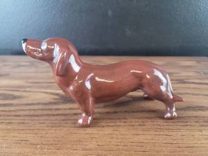 lot 4362 image: Brown Glazed Ceramic Dachshund Dog Figurine