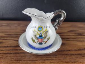 lot 4383 image: American Bicentennial Commemorative Pitcher and Bowl Set 1776-1976