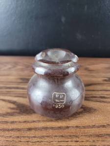 lot 4389 image: 1950 Glass Electrical Insulator with Threaded Design
