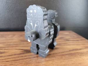 lot 4331 image: Carved Wooden Castle Knight Minifigure with Armor and Shield