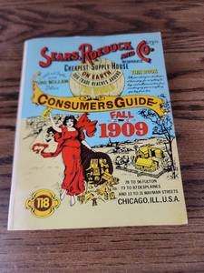 lot 4336 image: Sears Roebuck 1909 Catalog Reproduction Book and Commemorative Glasses Set