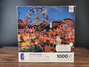 lot 3621 image: Joan Steiners Carnival Scene 1000 Piece Puzzle