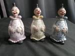 Mid-Century Ceramic Clown Figurines Set